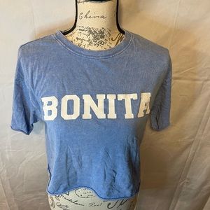 “Bonita” Light-Blue Crop-Top. Size small.